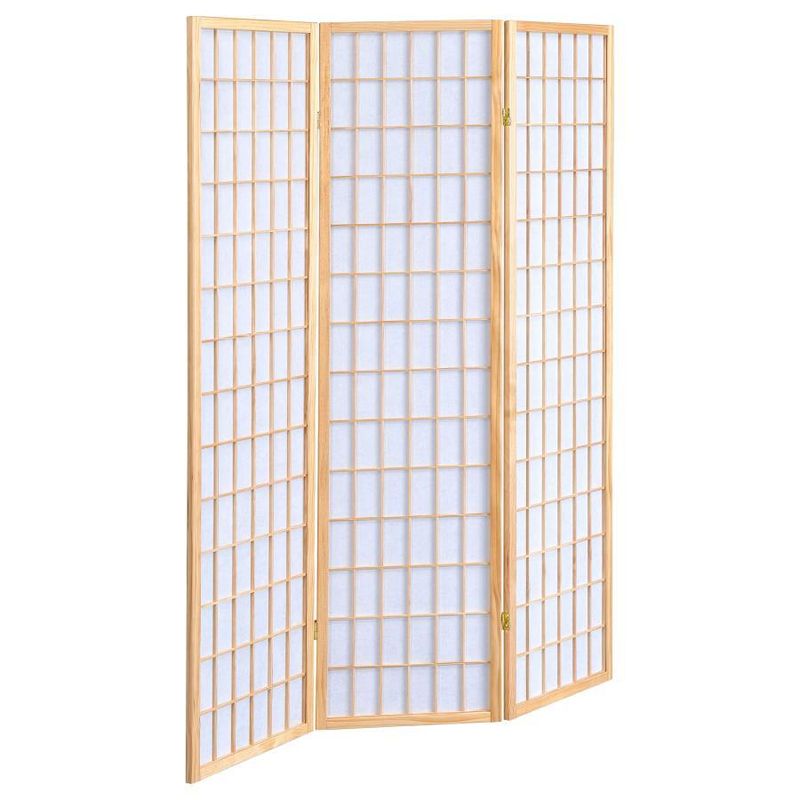 Carrie - 3-Panel Folding Screen - Natural And White