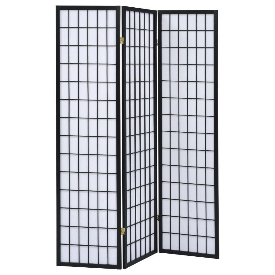 Carrie - 3-Panel Folding Screen - Black And White