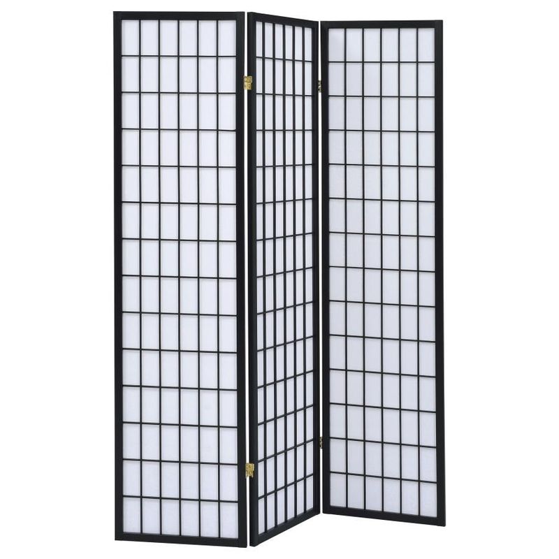 Carrie - 3-Panel Folding Screen - Black And White