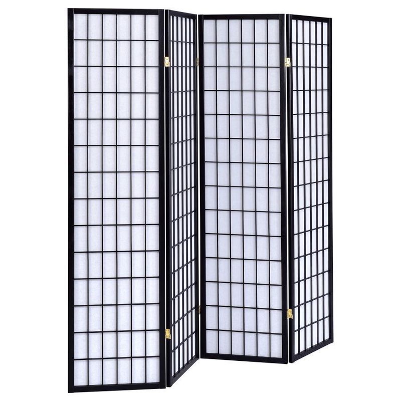 Roberto - 4-Panel Folding Screen - Black And White