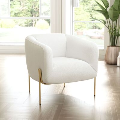 Micaela - Arm Chair - Ivory & Gold