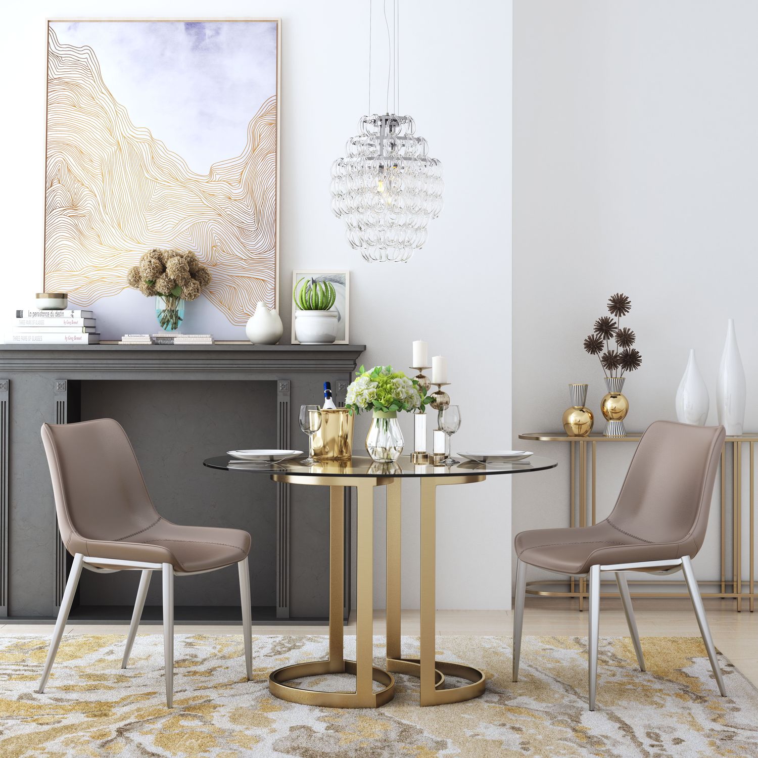 Magnus - Dining Chair (Set of 2) - Gray & Silver