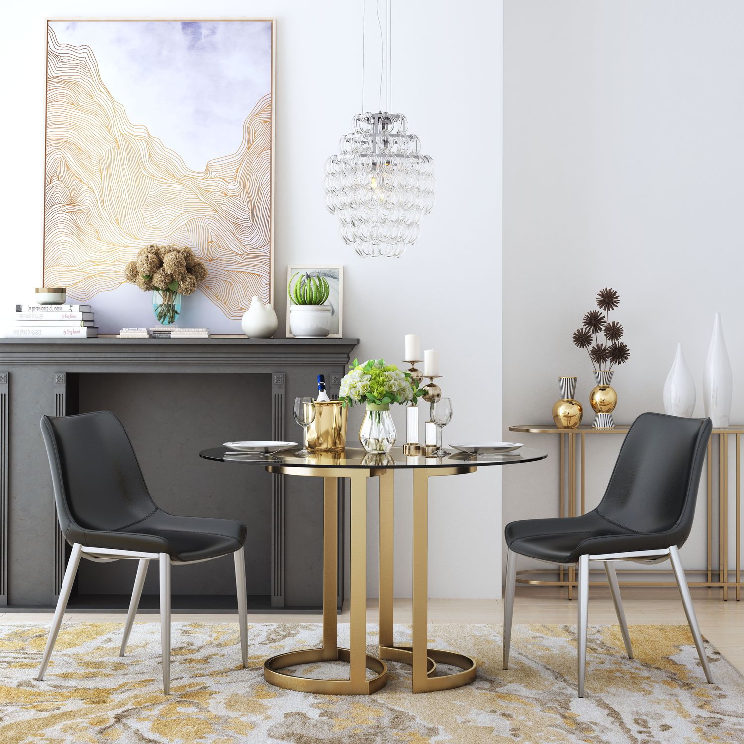 Magnus - Dining Chair (Set of 2) - Black & Silver