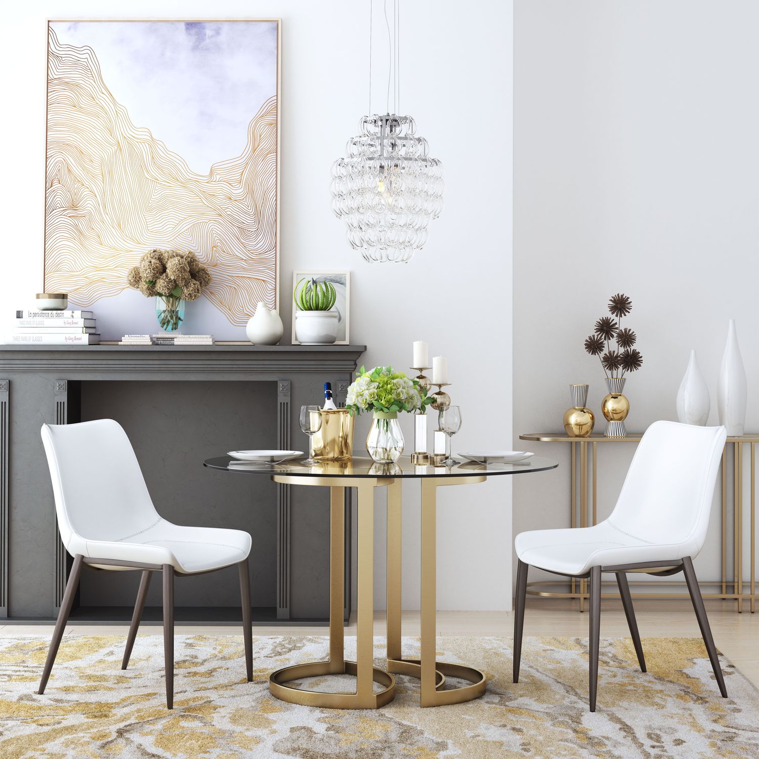 Magnus - Dining Chair (Set of 2) - White & Walnut