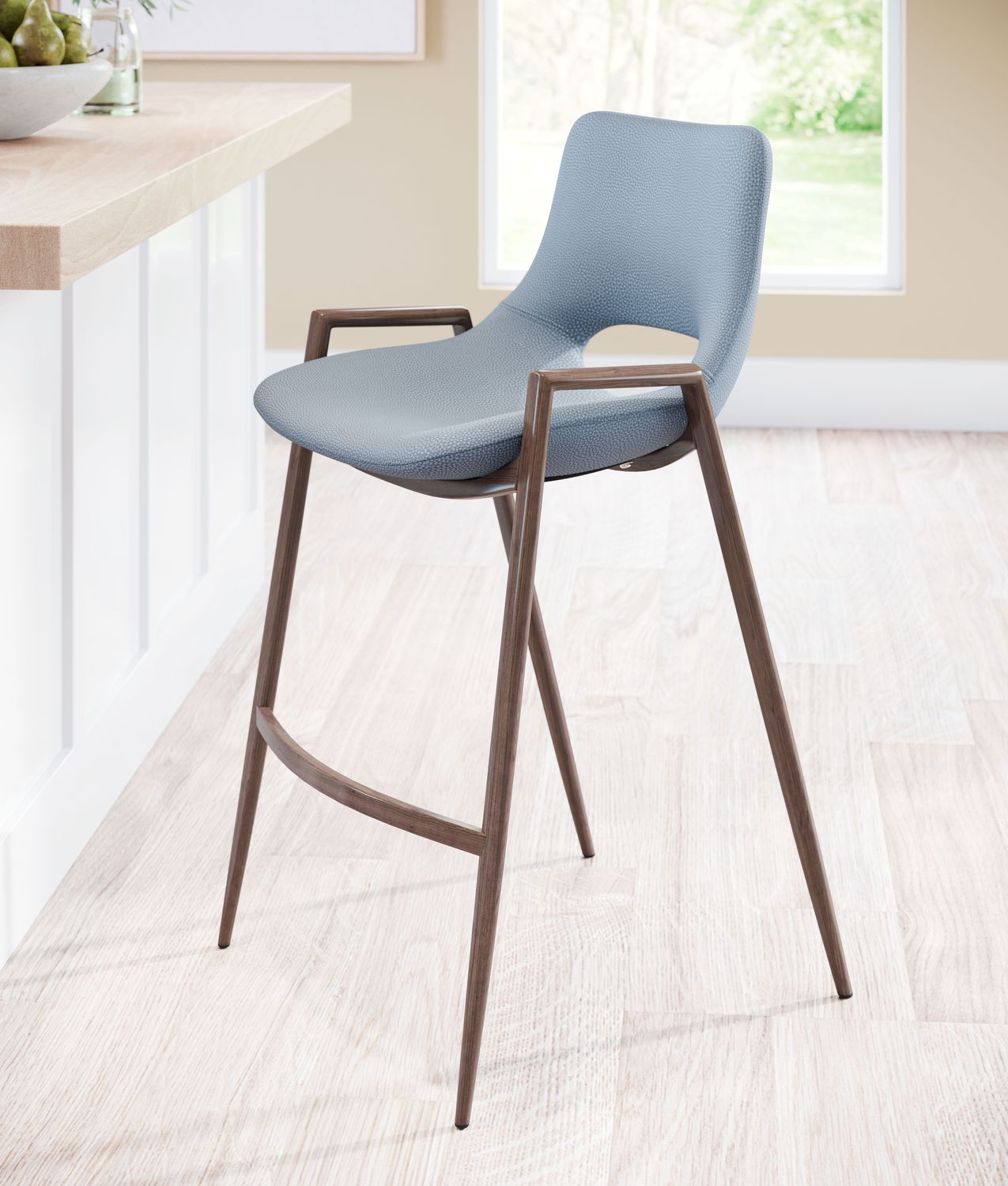 Desi - Counter Stool (Set of 2) - Gray & Walnut