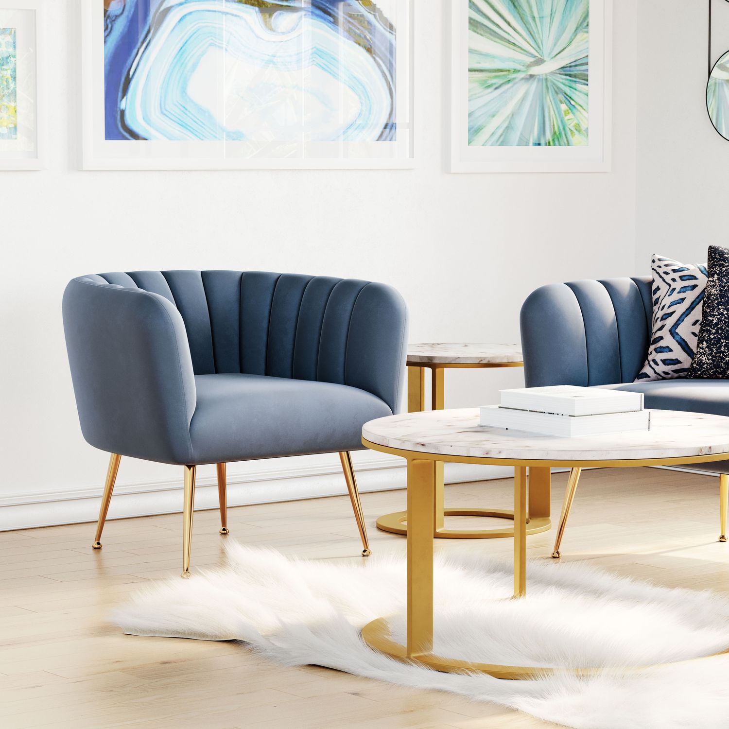 Deco - Accent Chair - Gray & Gold