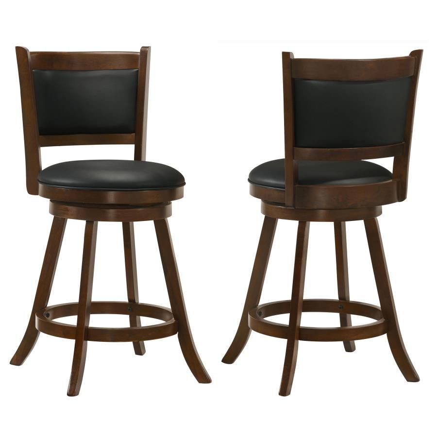Broxton - Upholstered Swivel Counter Height Stools (Set of 2) - Chestnut And Black