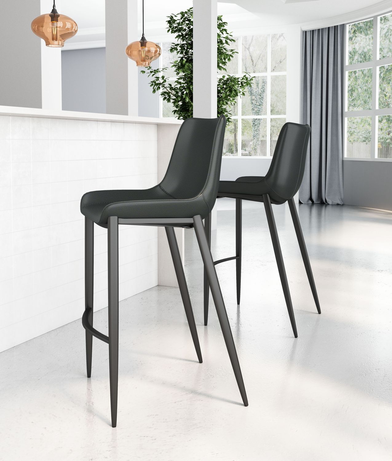 Magnus - Bar Chair (Set of 2) - Black
