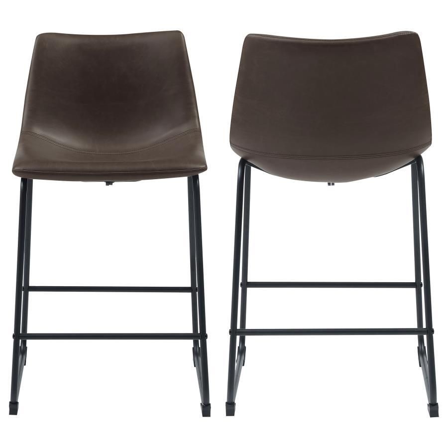 Michelle - Armless Counter Height Stools (Set of 2) - Two-Tone Brown And Black