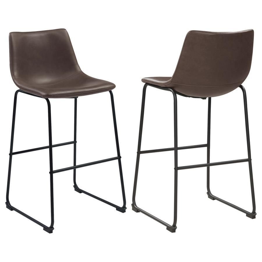 Michelle - Armless Bar Stools (Set of 2) - Two-Tone Brown And Black