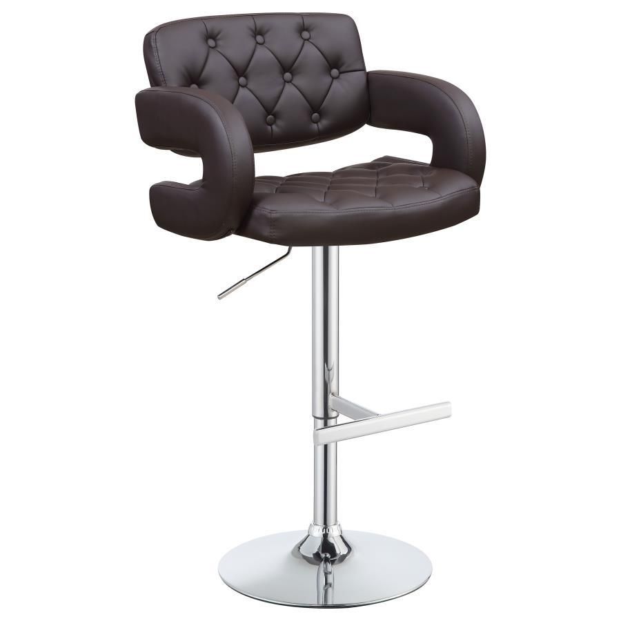 Brandi - Adjustable Bar Stool - Chrome And Brown