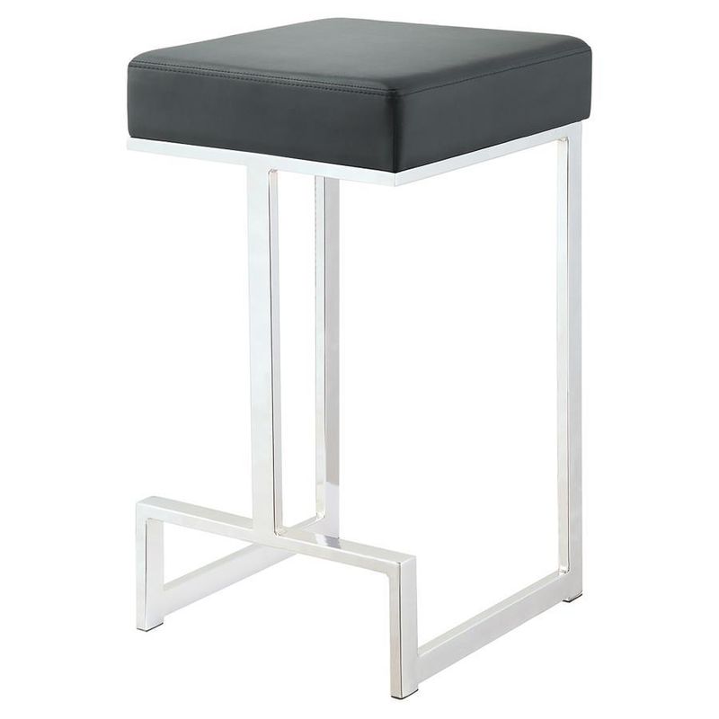 Gervase - Square Counter Height Stool - Black And Chrome