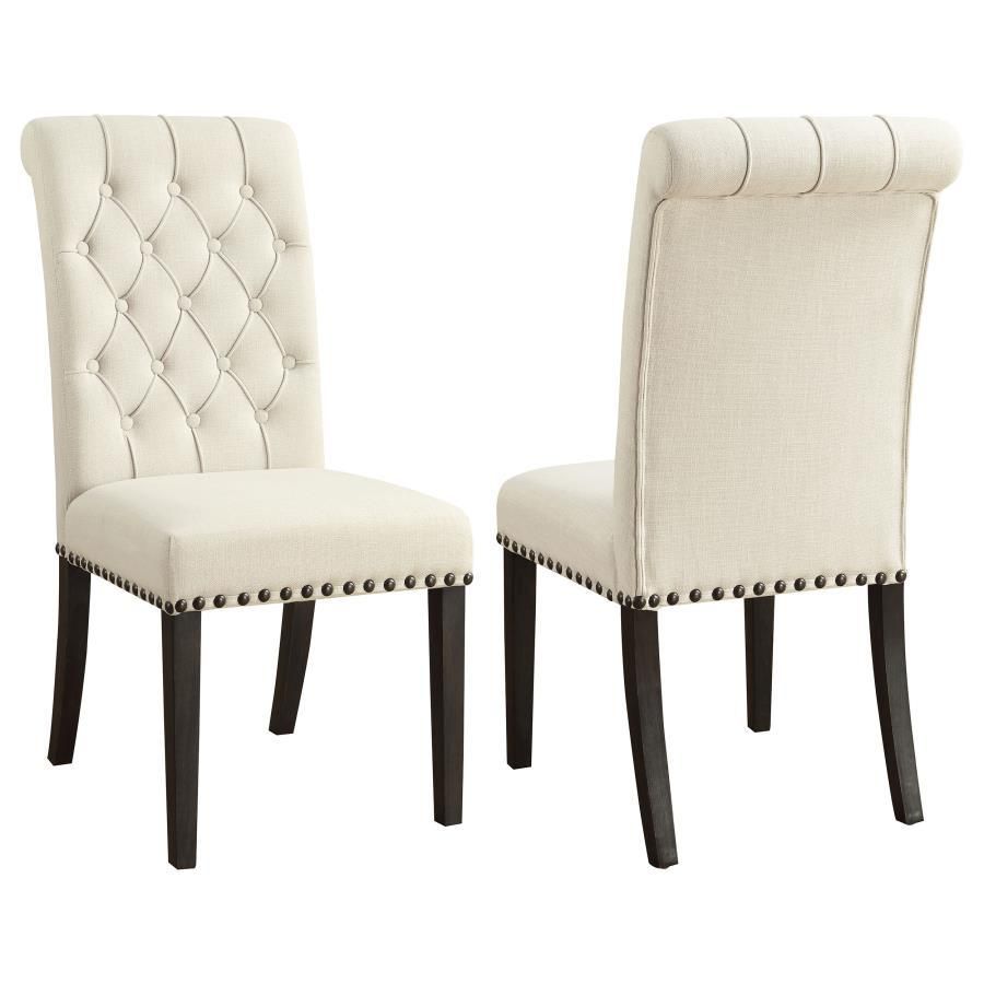 Alana - Upholstered Side Chairs (Set of 2) - Beige And Smokey Black