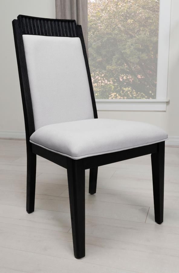 Brookmead - Upholstered Dining Side Chair (Set of 2) - Ivory And Black