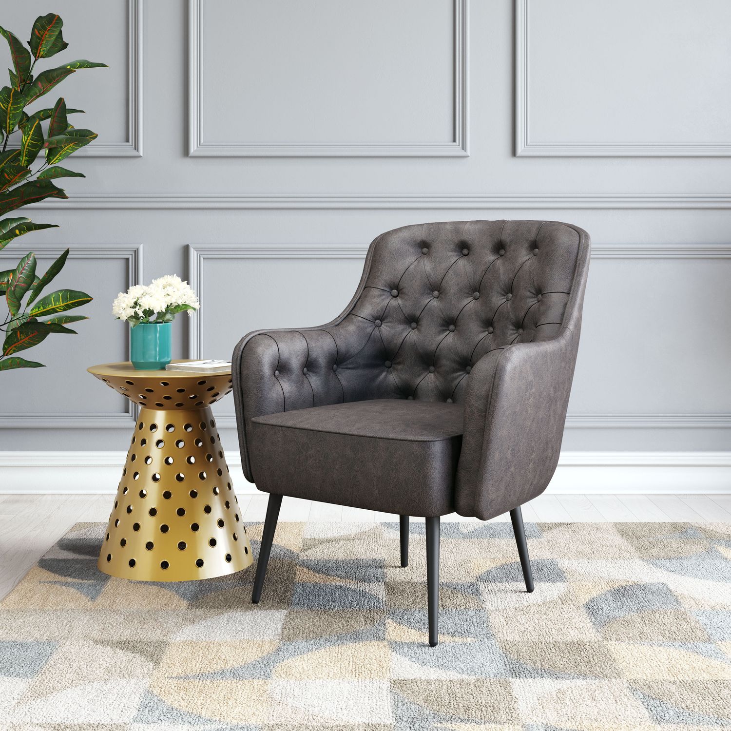 Tasmania - Accent Chair - Vintage Black