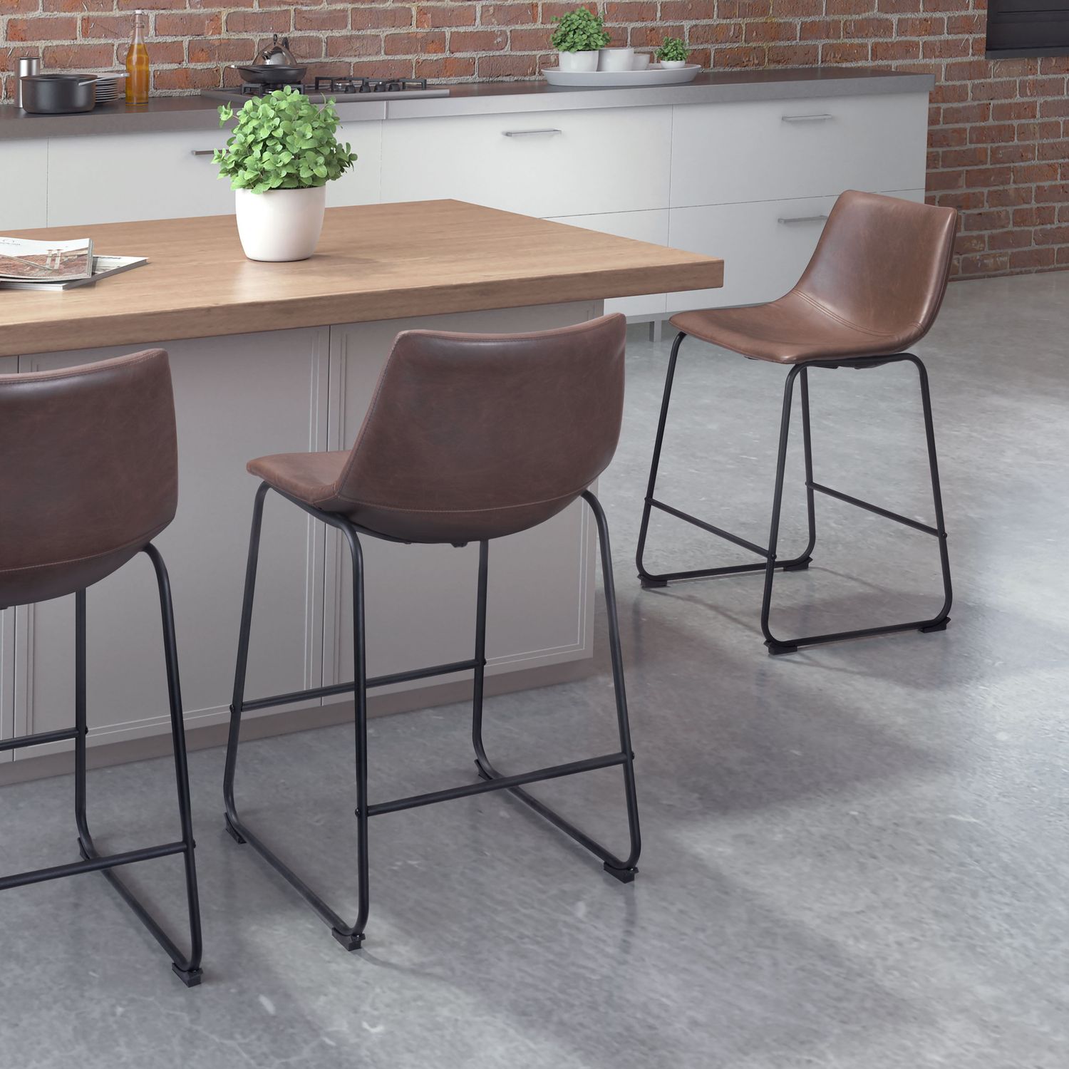 Smart - Counter Chair (Set of 2) - Vintage Espresso