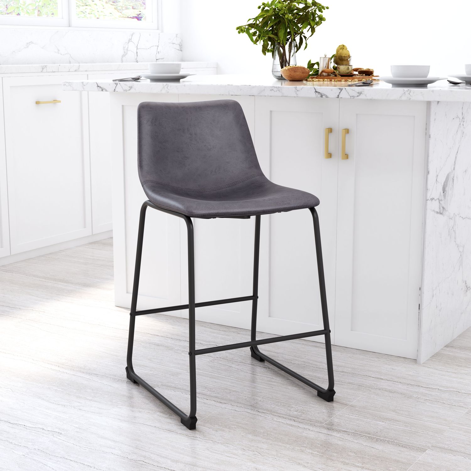 Smart - Counter Chair (Set of 2) - Charcoal