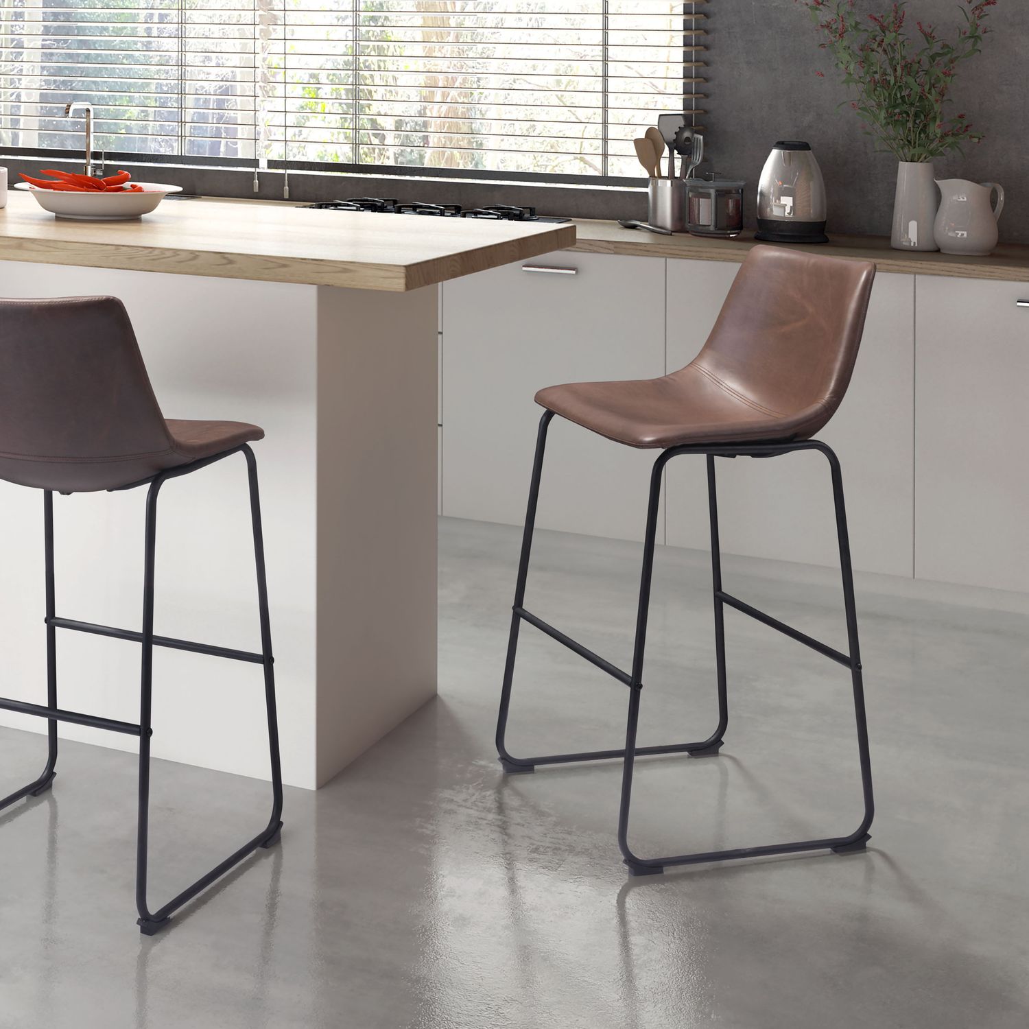 Smart - Bar Chair (Set of 2) - Vintage Espresso