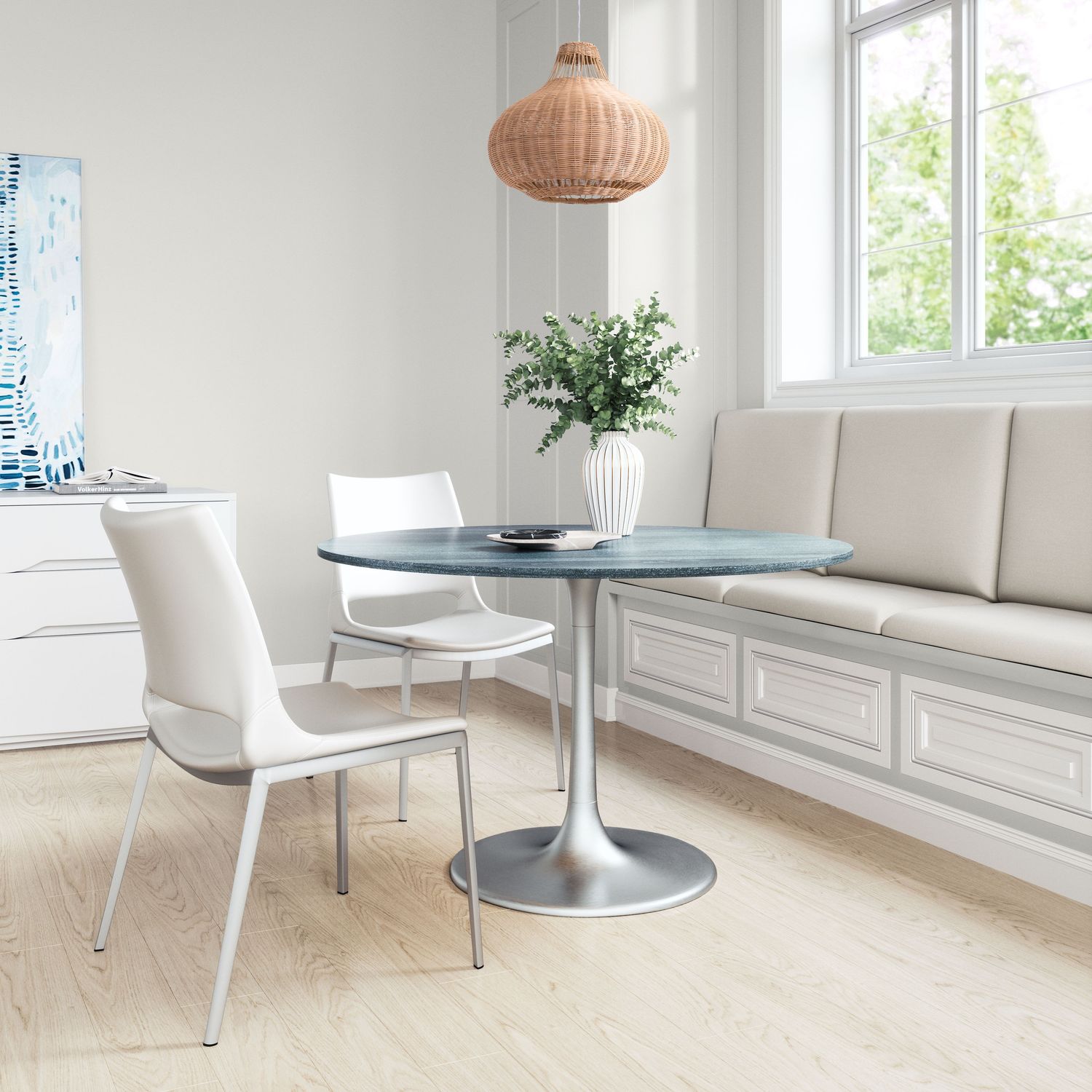 Metropolis - Dining Table - Gray & Silver
