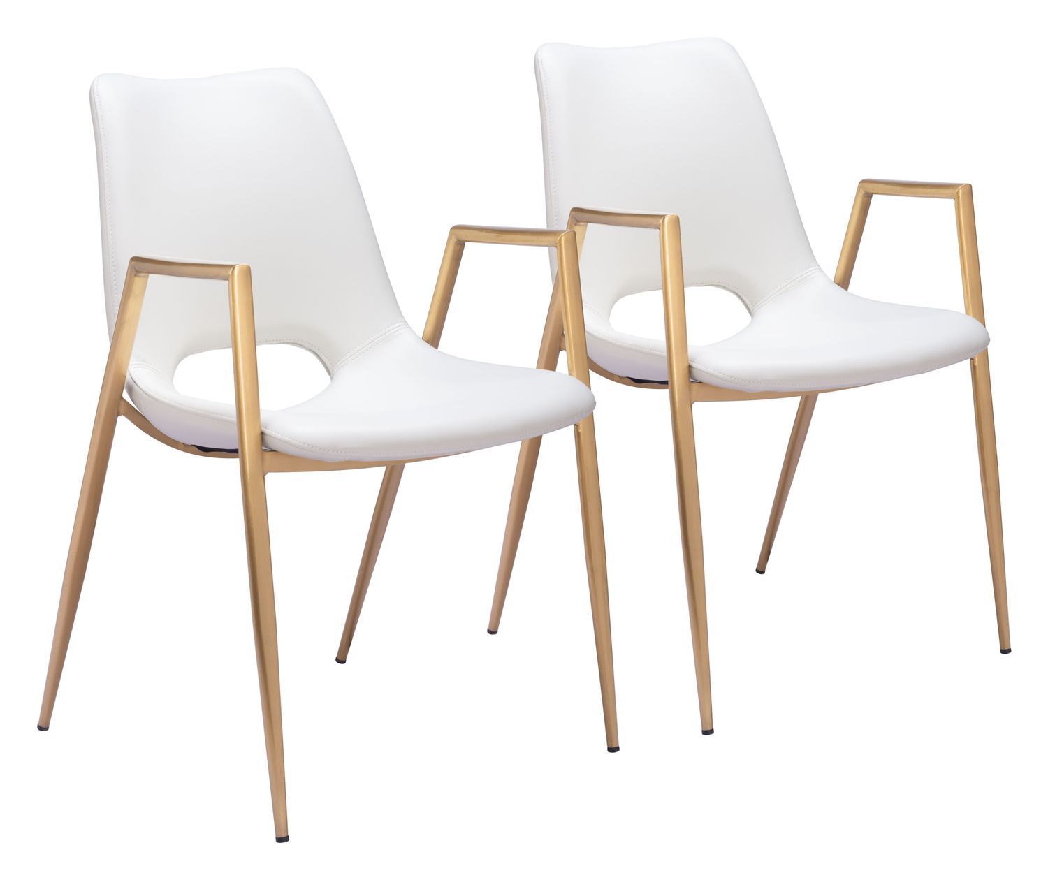 Desi - Dining Chair (Set of 2) - White & Gold