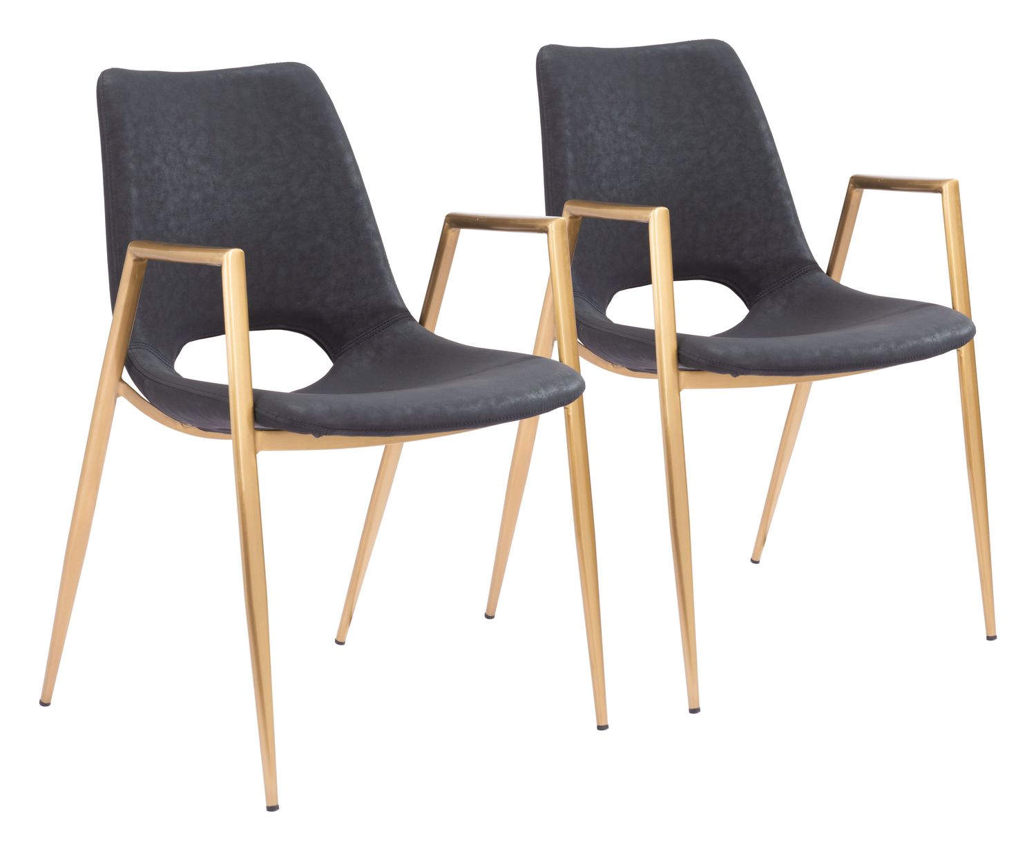 Desi - Dining Chair (Set of 2) - Black & Gold