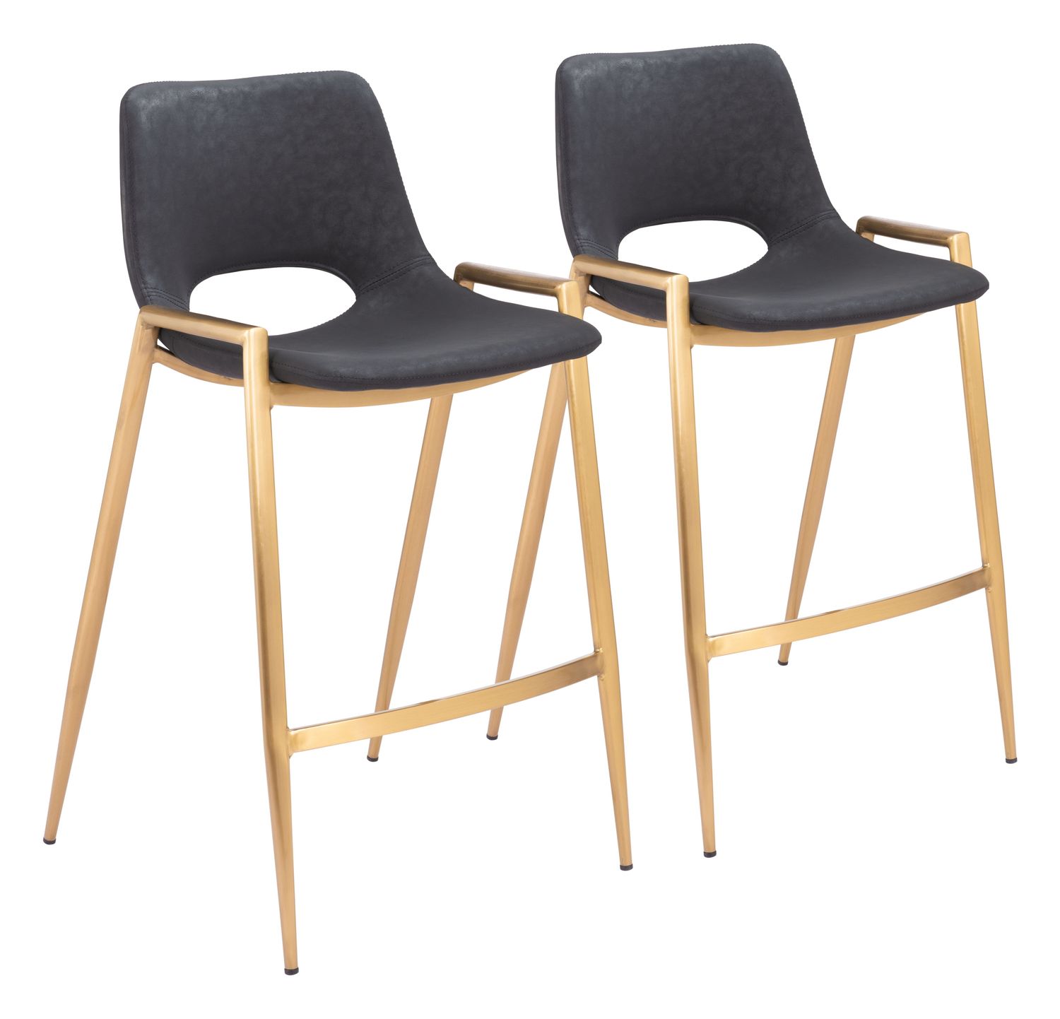 Desi - Counter Stool (Set of 2) - Black & Gold
