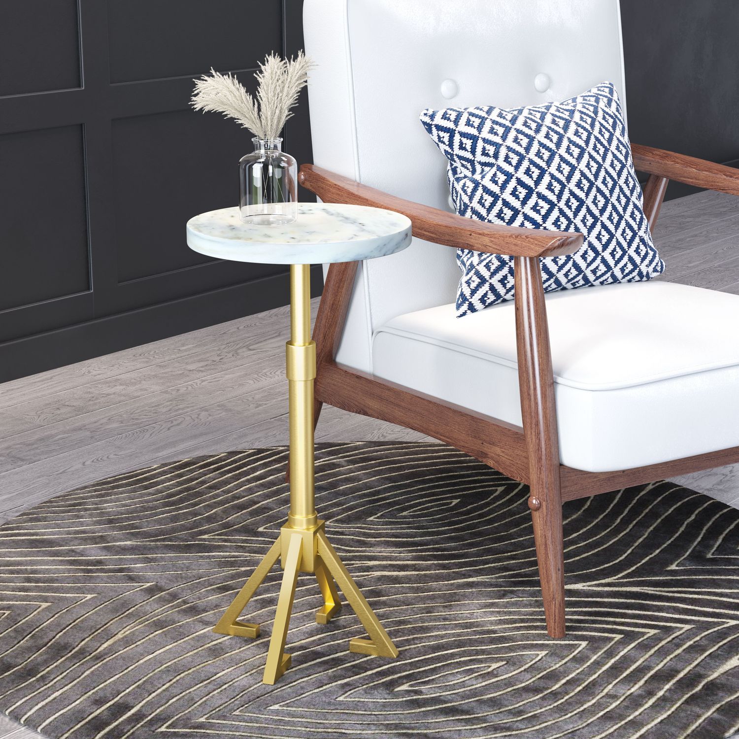 Maurice - Side Table - White & Gold