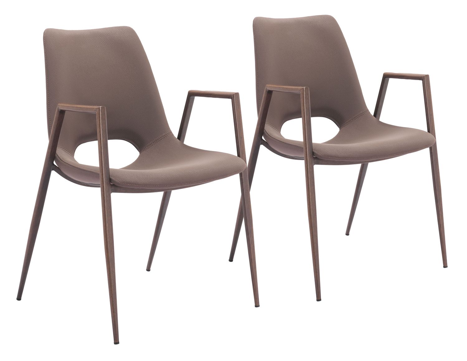 Desi - Dining Chair (Set of 2) - Brown & Walnut
