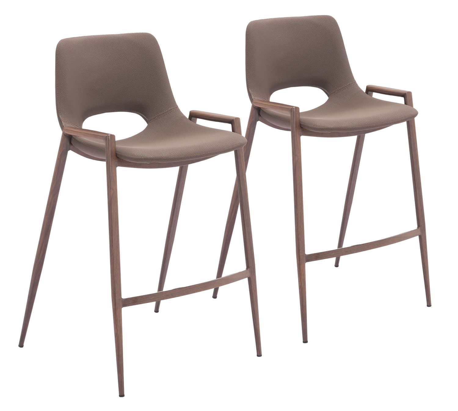 Desi - Counter Stool (Set of 2) - Brown & Walnut