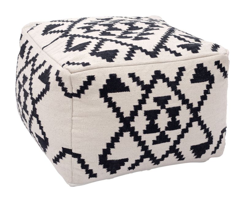 Lizardo - Ottoman - Beige & Black
