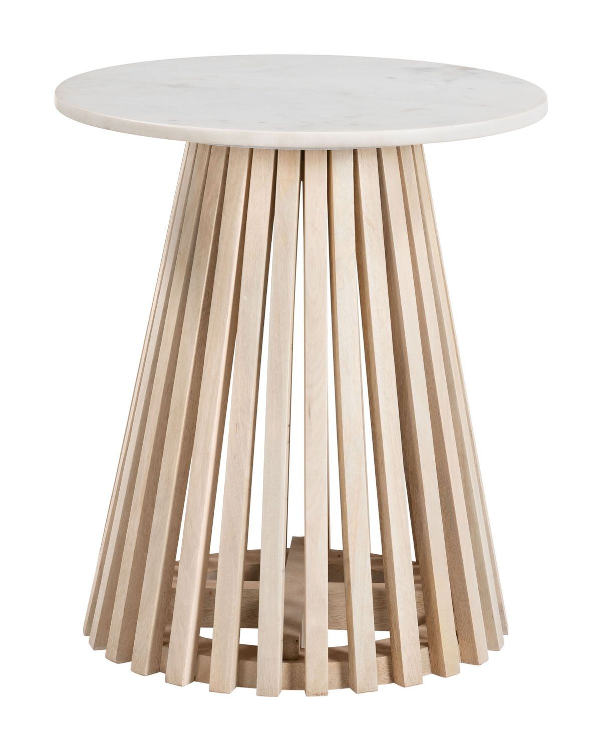 Mazara - Side Table - White & Natural