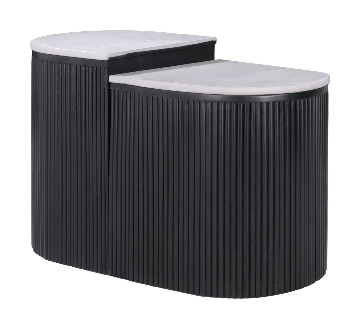 Ormara - Side Table Set - White & Black