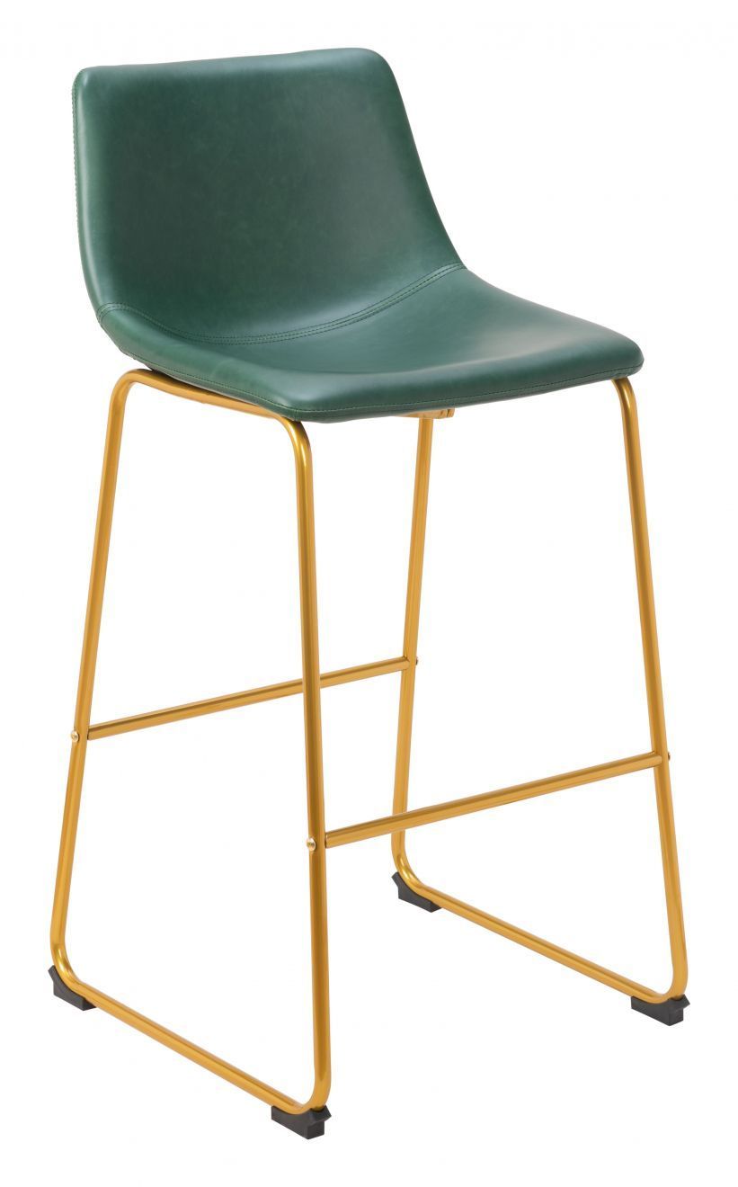 Augusta - Barstool (Set of 2) - Green & Gold
