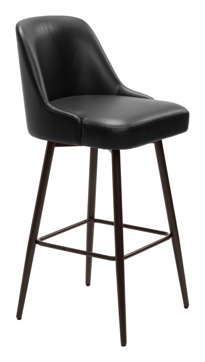 Keppel - Swivel Barstool - Black & Bronze