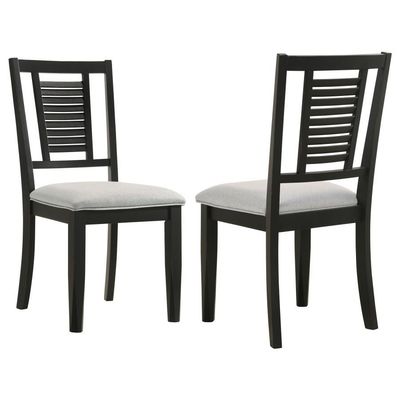 Appleton - Ladder Back Dining Side Chair (Set of 2) - Black Washed And Light Gray