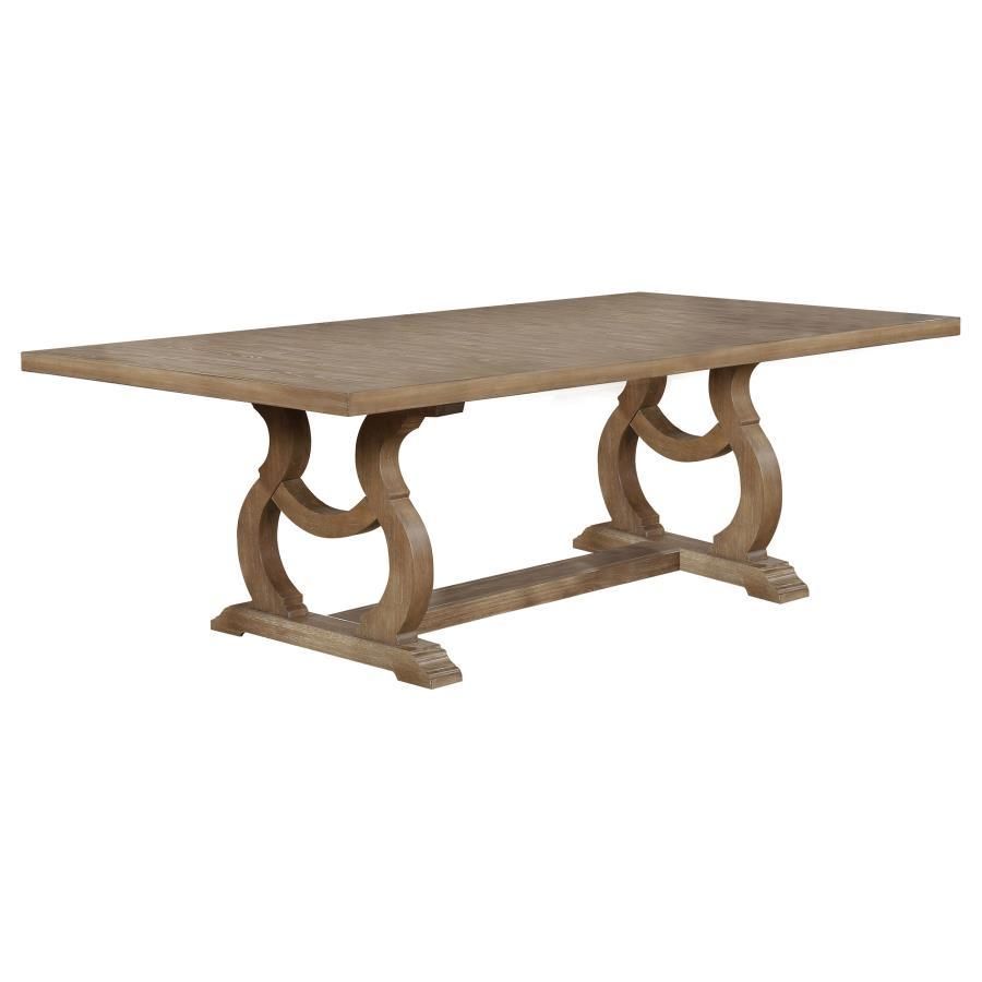 Brockway - Trestle Dining Table - Barley Brown