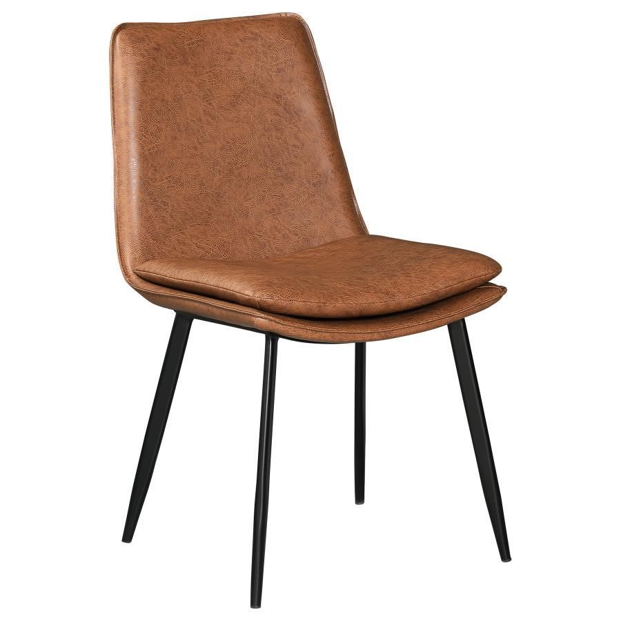 Ortega - Padded Seat Solid Back Dining Side Chair (Set of 2) - Coffee And Black