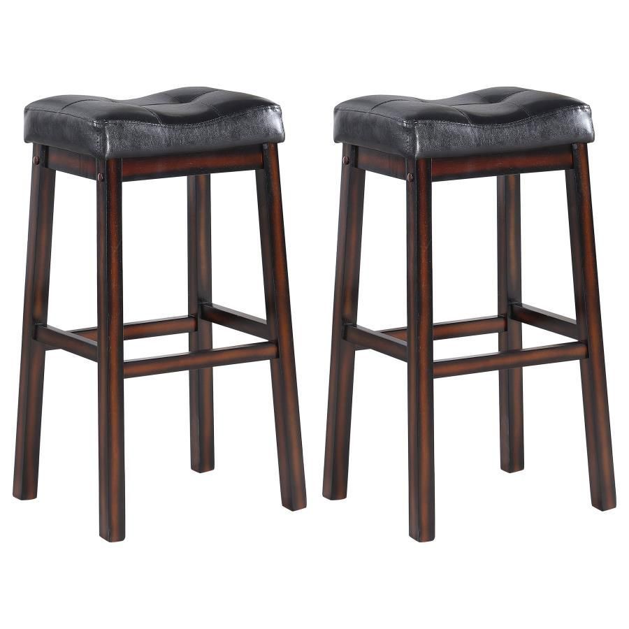Donald - Upholstered Bar Stools (Set of 2) - Black And Cappuccino