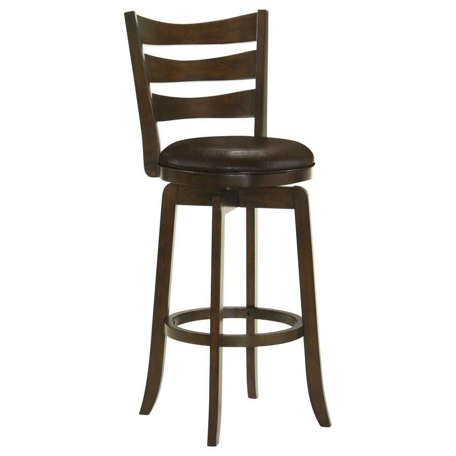Murphy - Ladder Back Pub Height Swivel Bar Stool - Dark Cherry And Dark Brown
