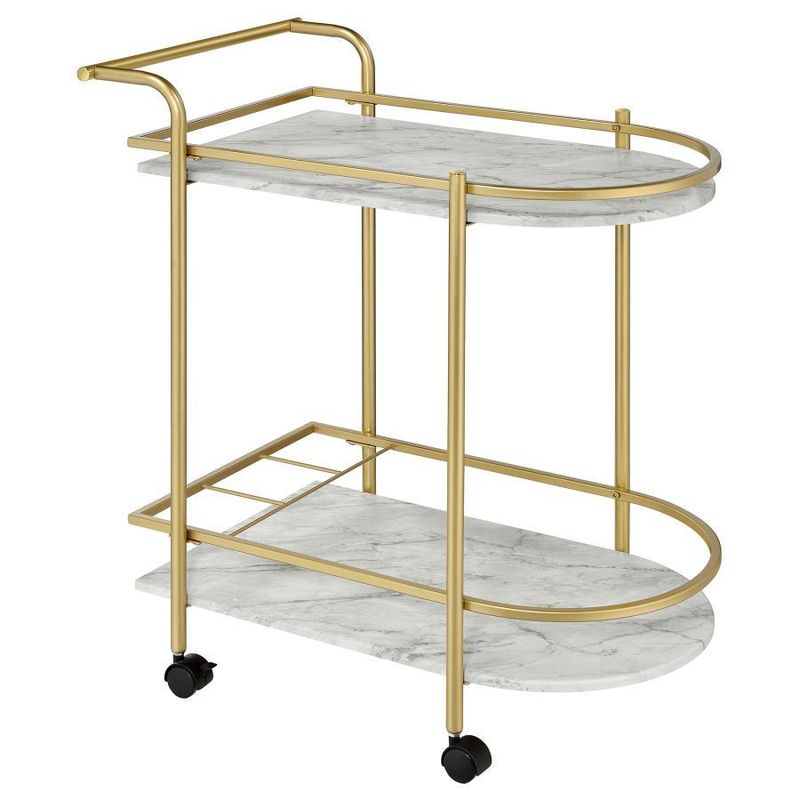 Desiree - 2-Tier Bar Cart With Casters - Gold