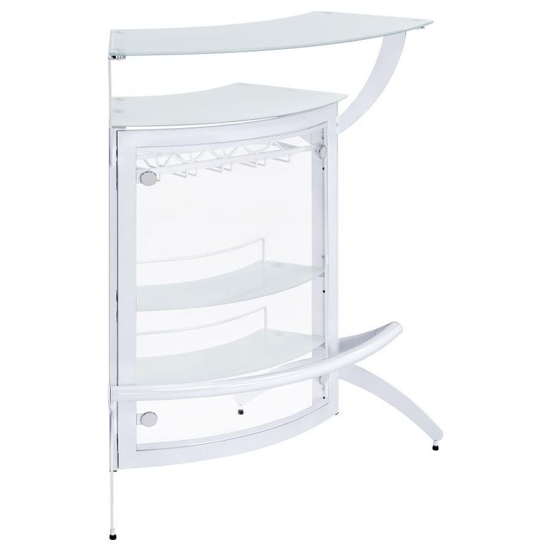 Dallas - 2-Shelf Home Bar - White And Frosted Glass