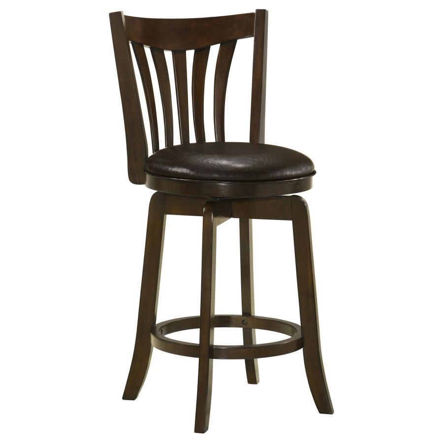 Lambert - Counter Height Swivel Bar Stool With Upholstered Seat - Dark Cherry And Dark Brown