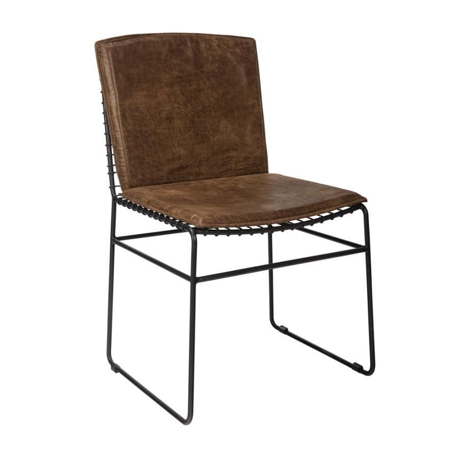 Abbott - Upholstered Side Chairs (Set of 2) - Antique Brown And Matte Black