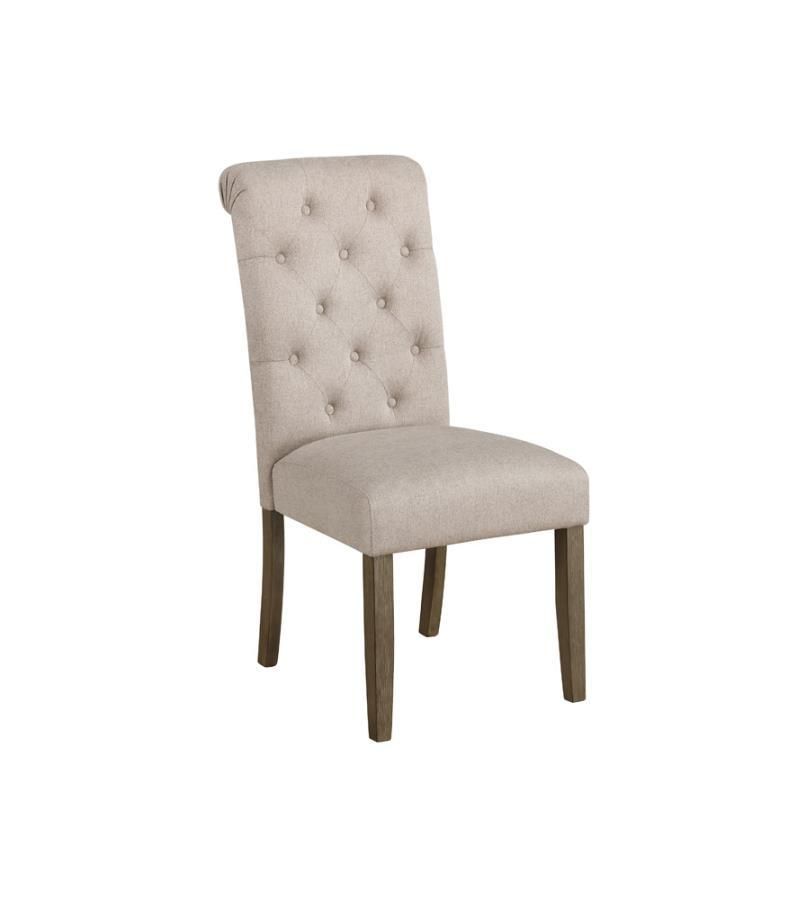 Balboa - Tufted Back Side Chairs (Set of 2) - Rustic Brown And Beige
