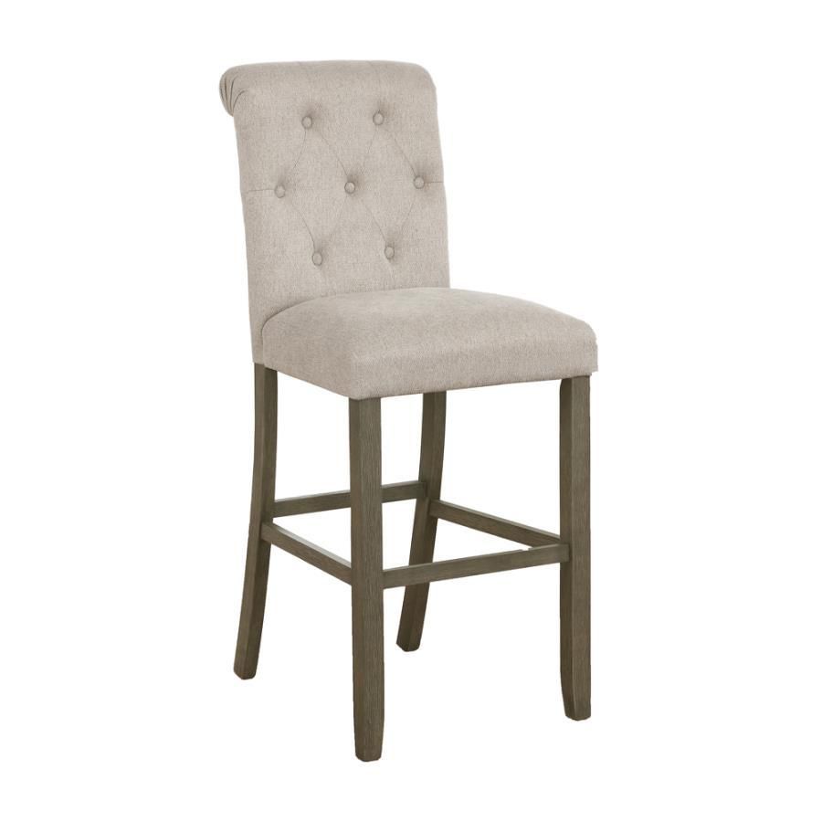 Balboa - Tufted Back Bar Stools (Set of 2) - Beige And Rustic Brown