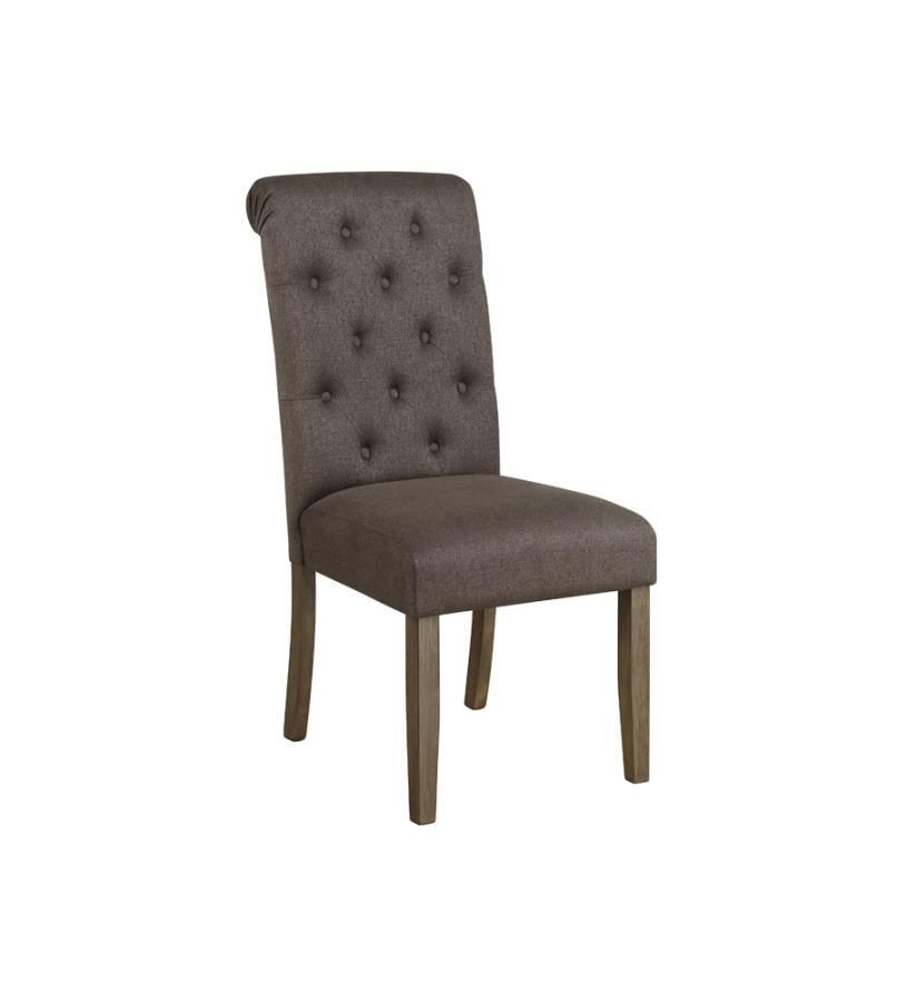 Balboa - Tufted Back Side Chairs (Set of 2) - Rustic Brown And Gray