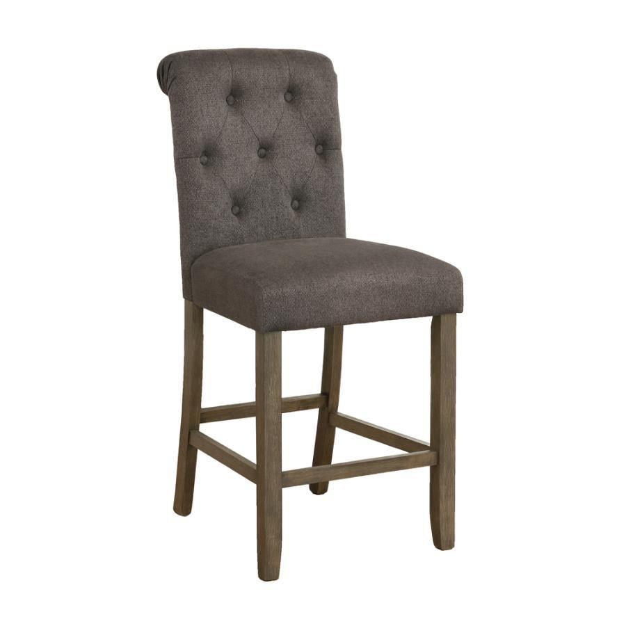 Balboa - Tufted Back Counter Height Stools (Set of 2) - Gray And Rustic Brown