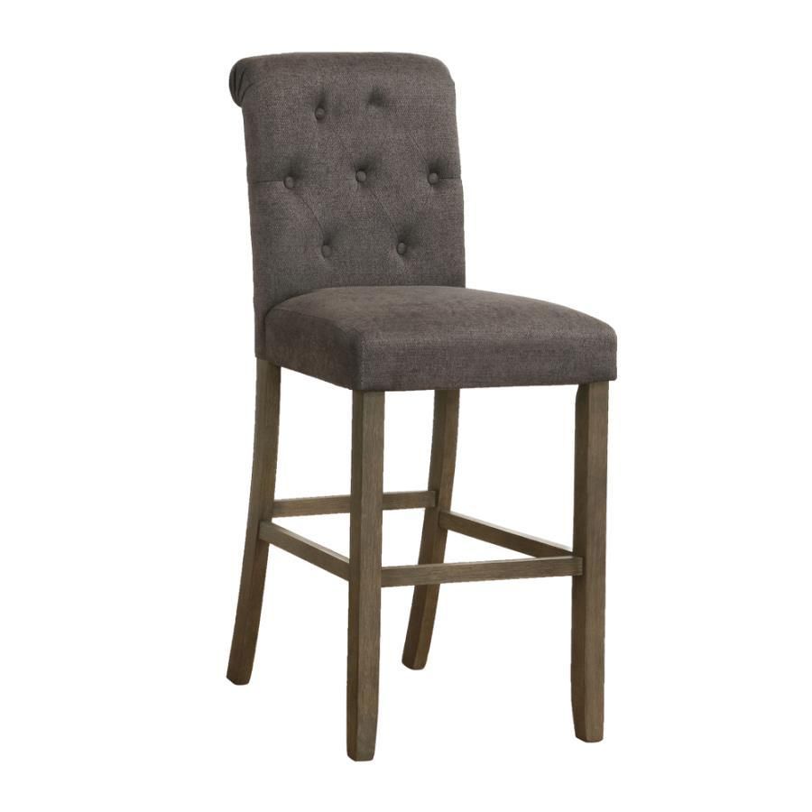 Balboa - Tufted Back Bar Stools (Set of 2) - Gray And Rustic Brown