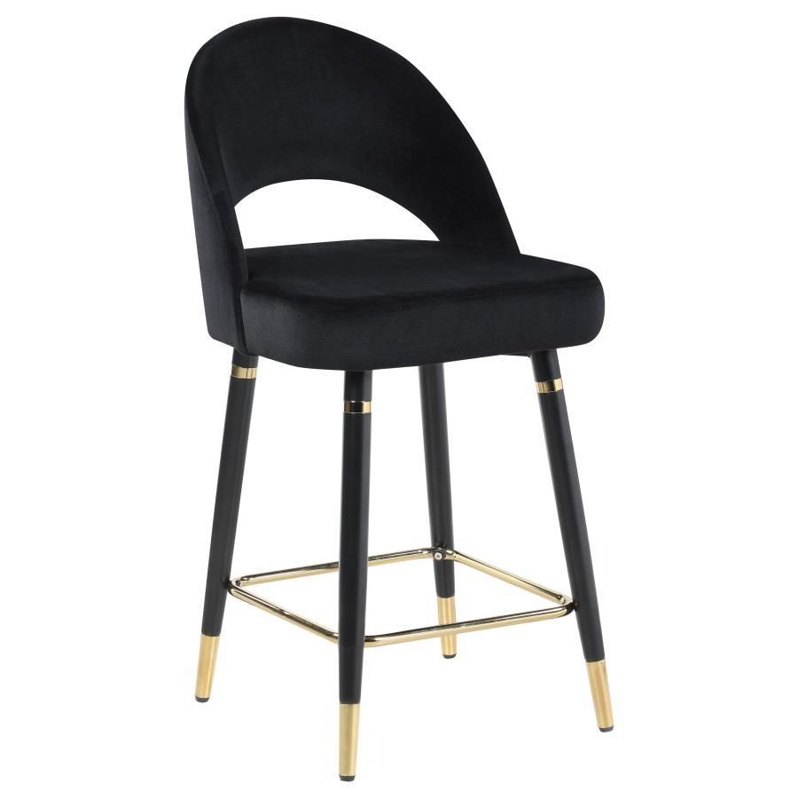 Lindsey - Arched Back Upholstered Counter Height Stools (Set of 2) - Black