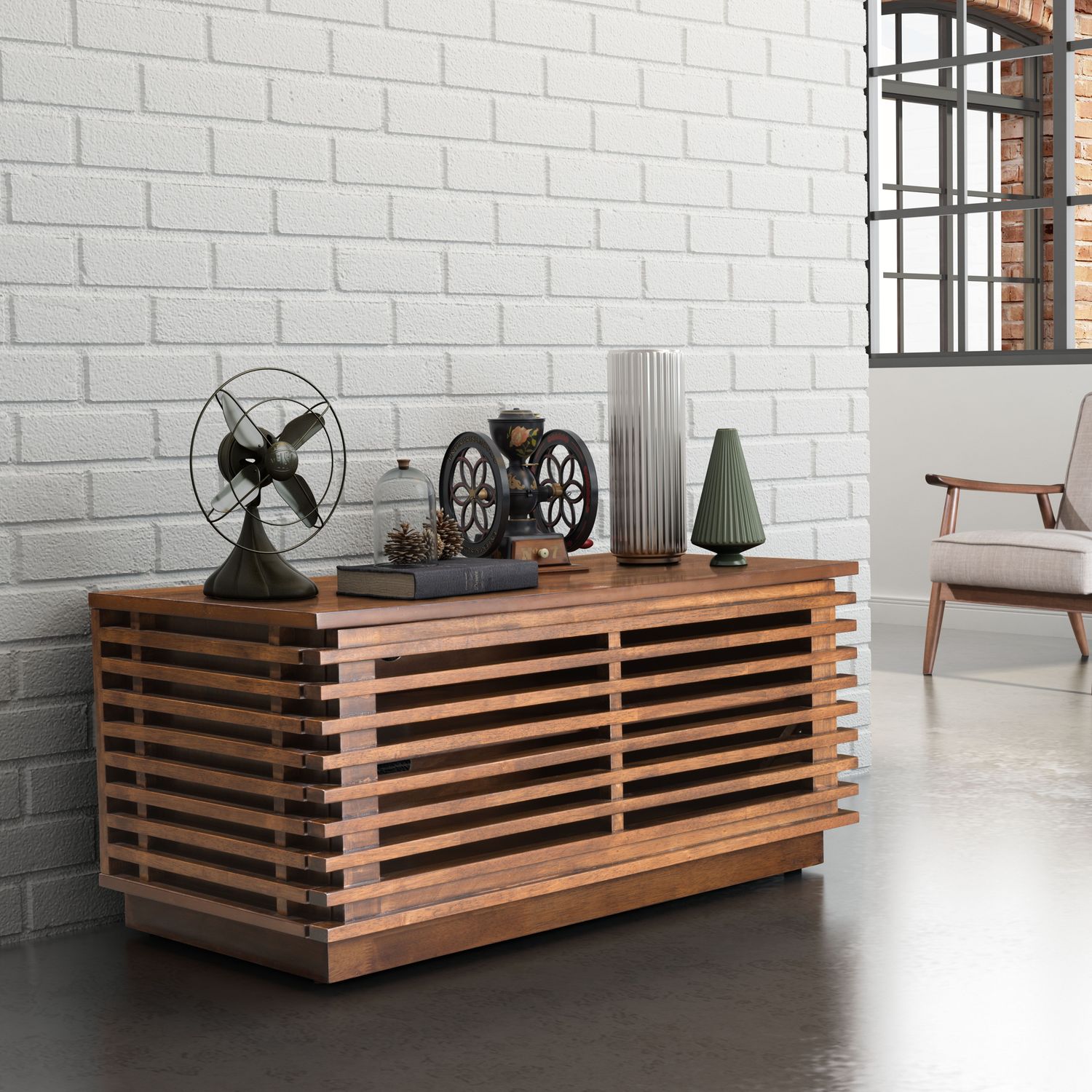 Linea - Narrow Entertainment Stand - Walnut